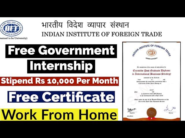 Free Government Internship | Free Internship Certificate | Stipend Rs 10,000 | Free Internship