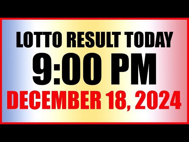 Lotto Result Today 9pm December 18 2024 Swertres Ez2 Pcso