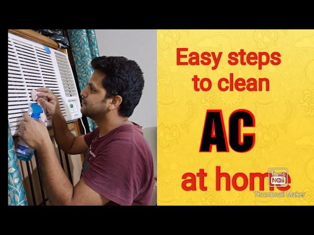 Window AC service at home in Hindi  II How to clean Window Air Conditioner for free