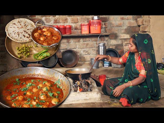 Gujarat Village Traditional Dinner Cooking  | Dum Aloo | Indian Village Routine Life