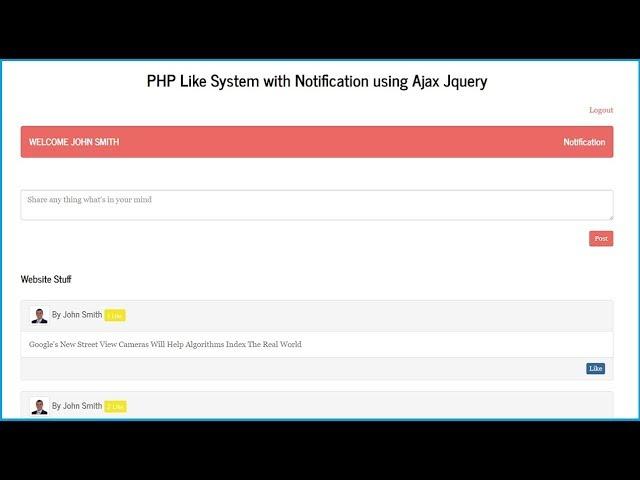 5 - PHP Like System with Notification using Ajax Jquery