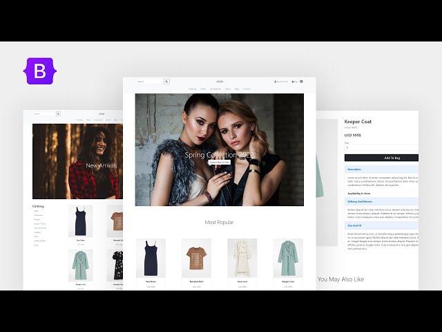 Complete eCommerce Website Design | Bootstrap 5 | Multiple Pages