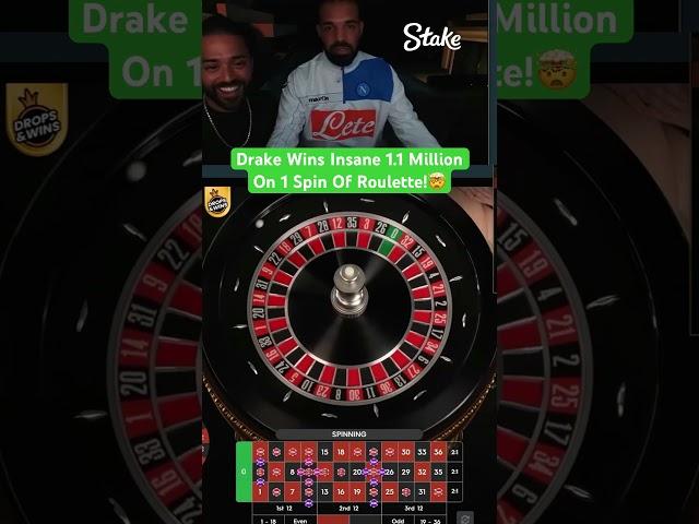 Drake Wins Insane 1.1 Million On 1 Spin Of Roulette! #drake #roulette #casino #maxwin #bigwin