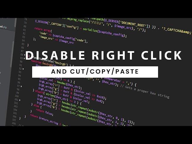 Disable Right Click on Website | Disable Cut Copy Paste | One Minute Code | Only JS