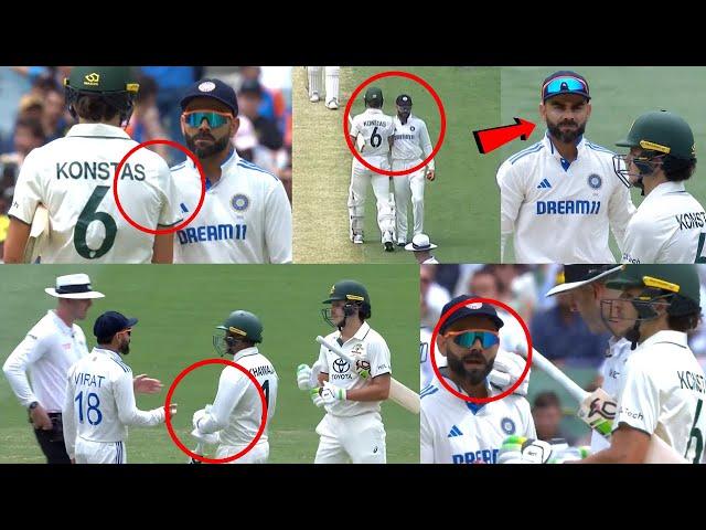 Virat Kohli shoulders Sam Konstas mid-pitch also gives death stare to 19 years old Debutant