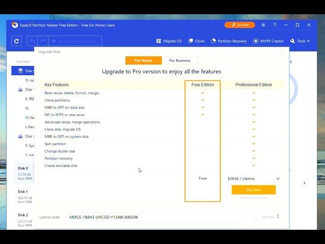 EaseUS Partition Master Activation Instruction