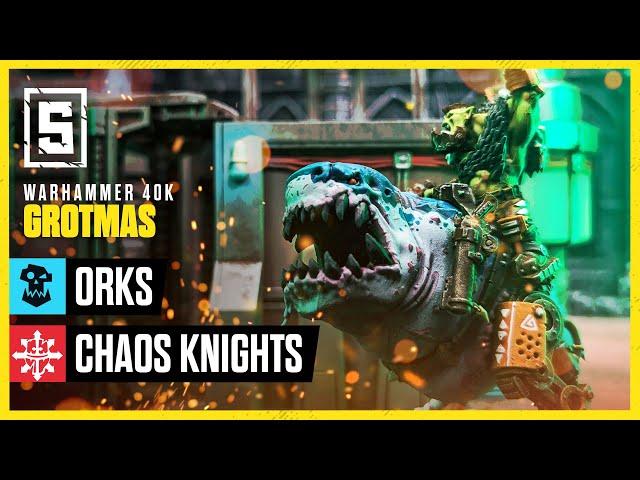 NEW Orks vs Chaos Knights | Warhammer 40k Battle Report