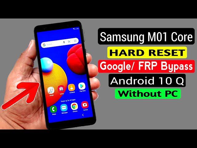 Samsung M01 Core Hard Reset & Google/FRP Bypass |ANDROID 10 Q Without PC