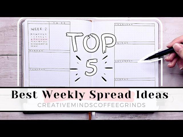 TOP 5 BEST WEEKLY SPREAD IDEAS FOR BULLET JOURNAL