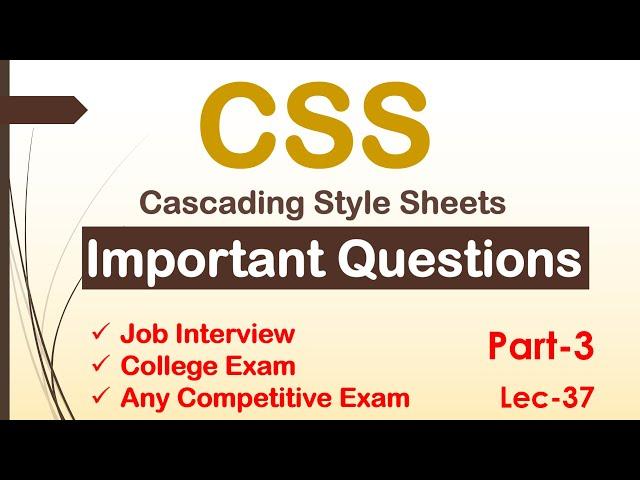 CSS Important Questions | Top 10 CSS MCQ for competitive Exam