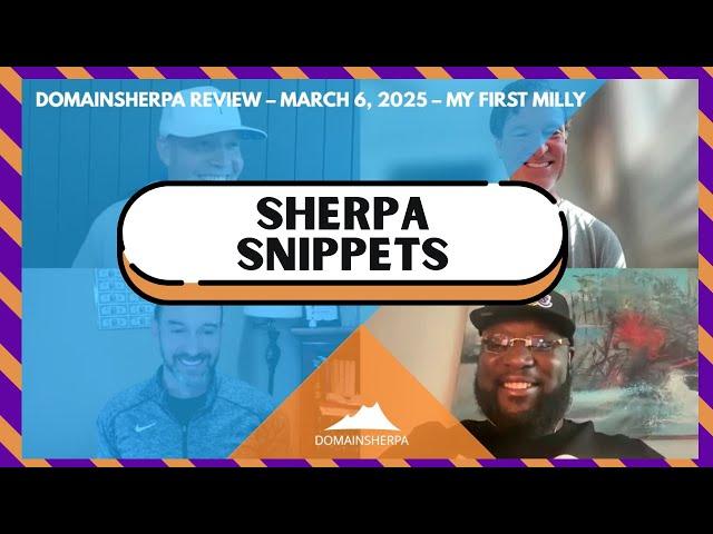 My First Milly: AI Domains, Premium Auctions & Domaining Tips | Sherpa Snippets