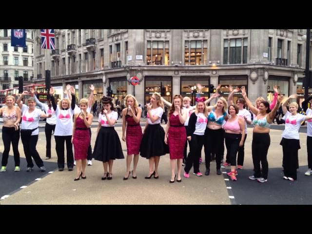 Naked charity in London - women against breast cancer