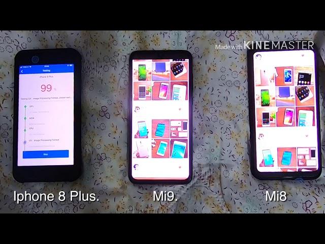 Antutu benchmark Xiaomi Mi9 vs mi8 vs iPhone 8 plus