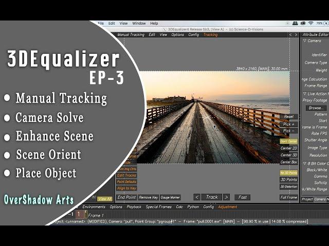 3DEqualizer - Manual Tracking & Camera Solve & Enhance Scene in 3DEqualizer4 [Basic] Tutorials EP_03