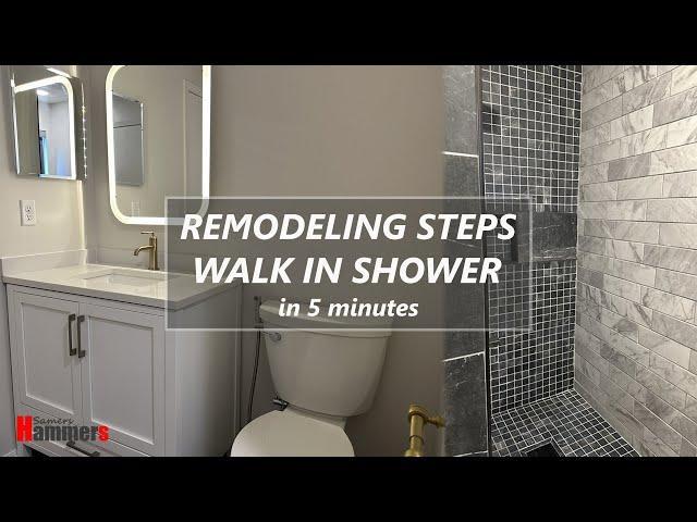 Remodel Bathroom DIY Steps, second floor Walk in shower Time lapse