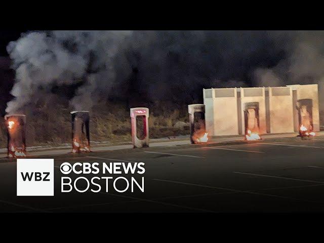 Tesla charging stations intentionally set on fire, investigators say