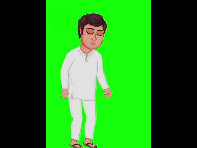 Green screen cartoon animation character for cartoon video.