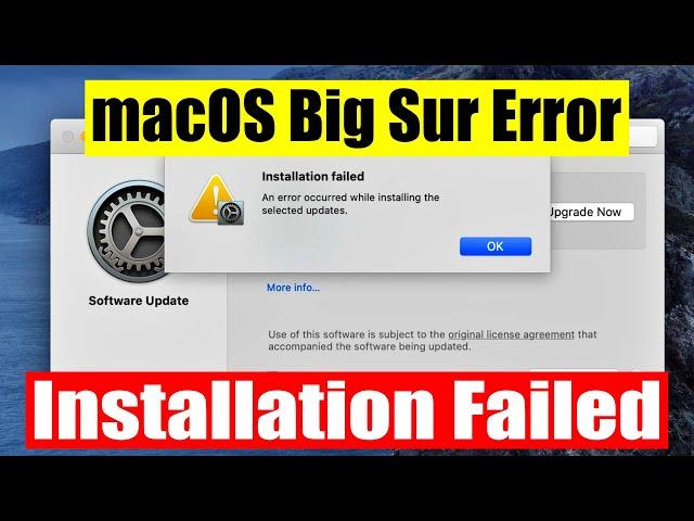 macOS Big Sur: An Error Occurred While Installing the Selected Updates - Installation Failed