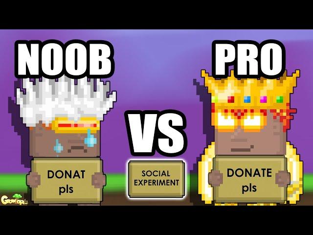 Growtopia | Who will get donations? NOOB VS PRO *social experiment*