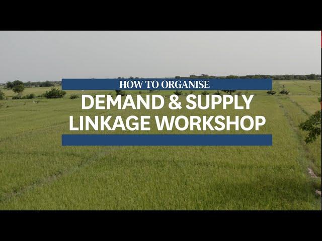 How to organize demand and supply linkage workshop | IWMI