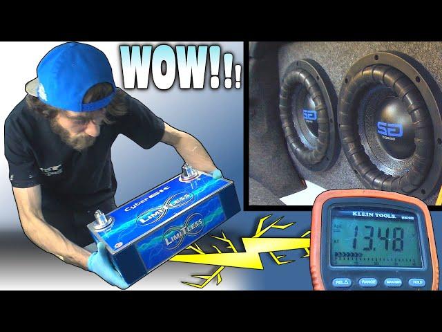 AWESOME Battery For Car Audio Installs!! How To Get BETTER VOLTAGE & LOUDER BASS w/ Cyber 6k Lithium