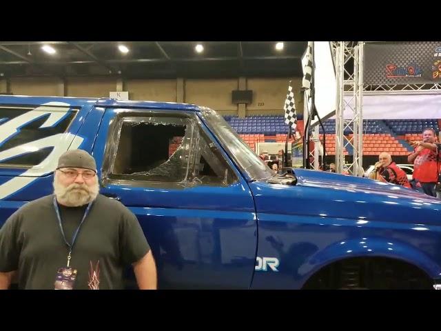 Neill Barber shatters window in dB Drag Racing Finals