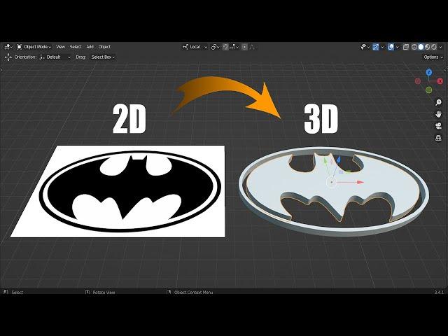 Blender Tutorial - Turn Any 2D Image to 3D Model - Quick & Easy