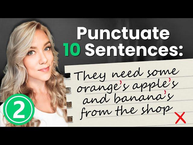 Punctuate the Following Sentences in English Grammar (Beginner Punctuation Practice)