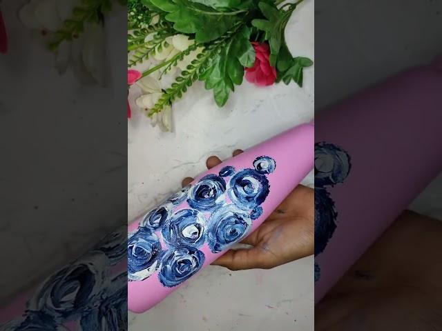 Easy glass bottle painting with finger technique. #youtubeshorts #shortvideo #shorts #mystiqueart