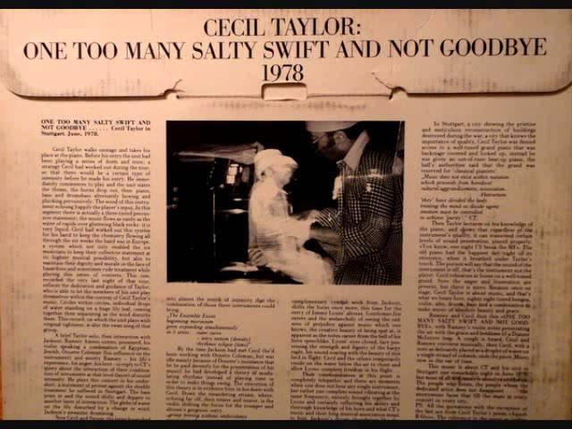 Cecil Taylor Unit One Too Many Salty Swift and Not Goodbye 6/6