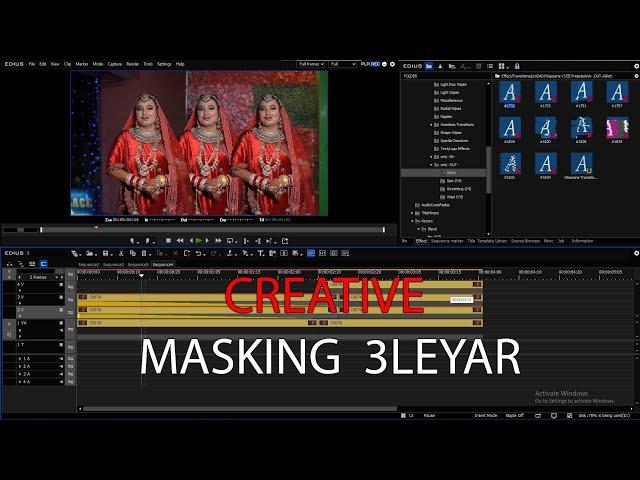 CREATIVE MASKING TRANSITION IN EDIUS || Mask Effect || 3 Roll effect  in Edius