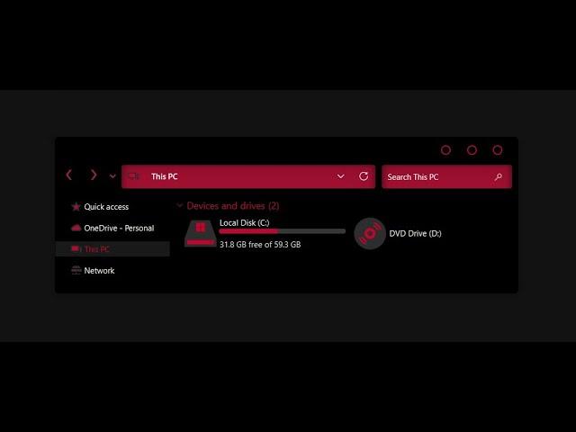 Full Black Red Theme For Windows 10