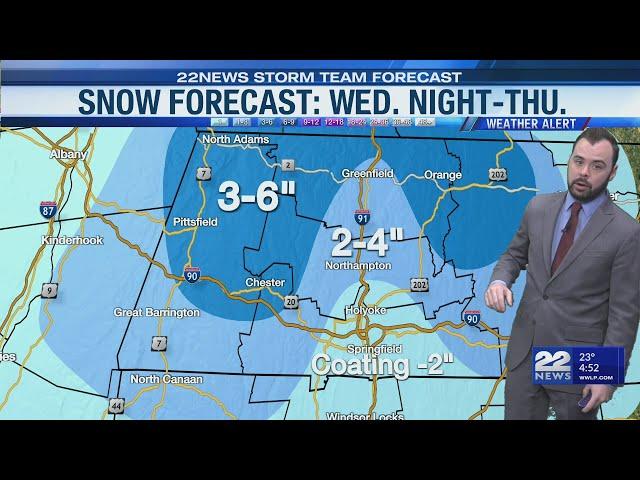 WEATHER ALERT: Snow Wednesday evening through Thursday morning