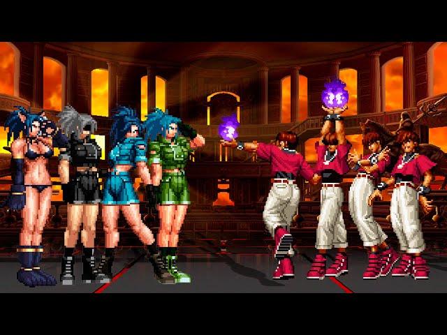 [KOF Mugen] Leona Heidern Team vs Chris Team