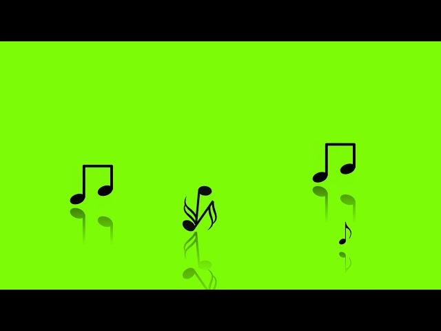 Animated Music Notes in Green Screen