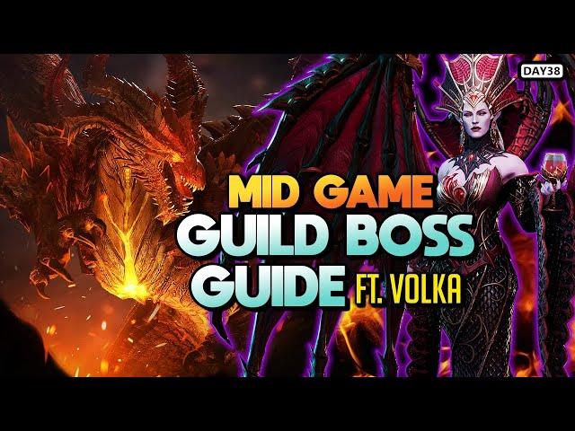 GUILD BOSS GUIDE - How to Progress in the Midgame Using VOLKA ⁂ DAY 38 F2P ⁂ Watcher of Realms