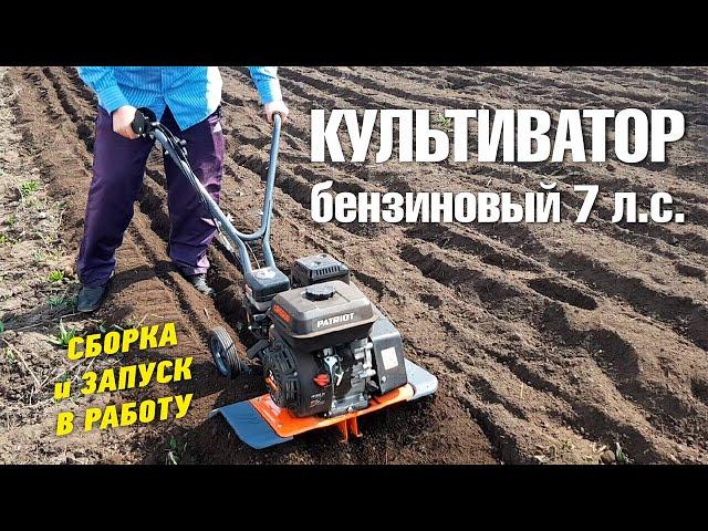 Культиватор бензиновый 7 л.с. Сборка, запуск в работу, обработка земли