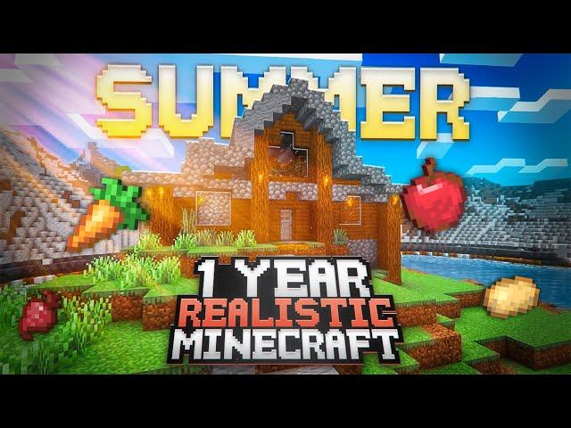 I Survived 1 YEAR with Realistic Mechanics in Minecraft | Summer