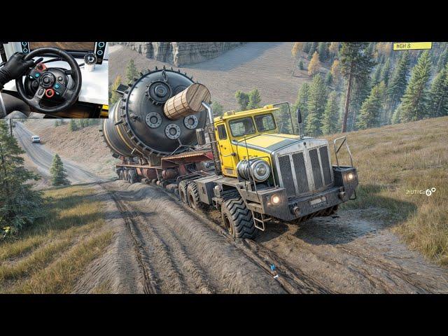 Delivery a Refinery Machine With BOAR 45318 | SnowRunner | Logitech G29 Gameplay