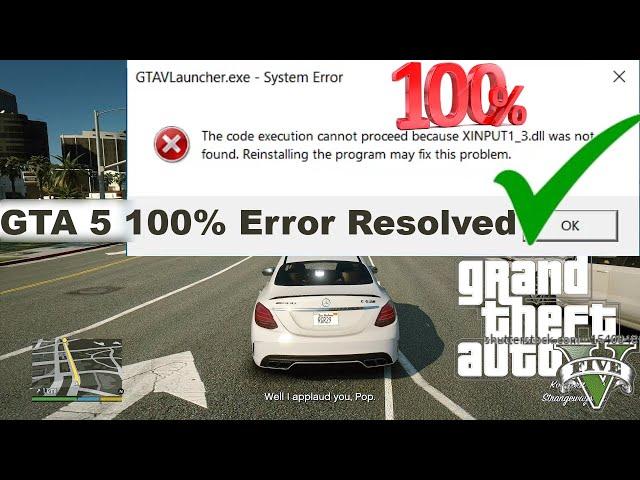  GTA 5 Error Resolved Successfull | because XINPUT1_3.dll was not found | Full Tutorial