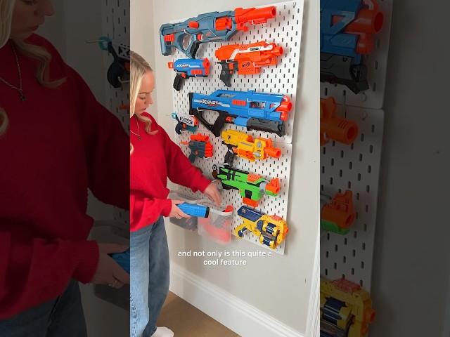 DIY Nerf Gun Display Wall Storage