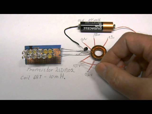 Joule Thief adjustable from 0.1 to 0.7 volts, part 1