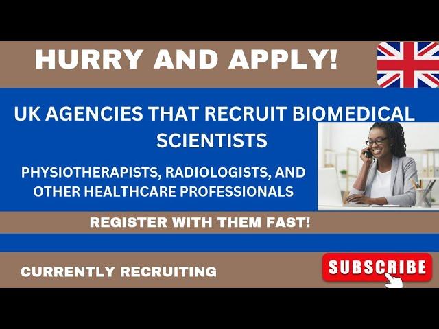 Apply To These Recruitment Agencies | Biomedical Scientist | Physiotherapist | Radiologist etc.