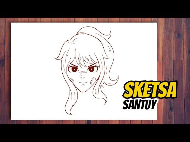 Sketsa Santuy Menggambar Anime Cewek Badas