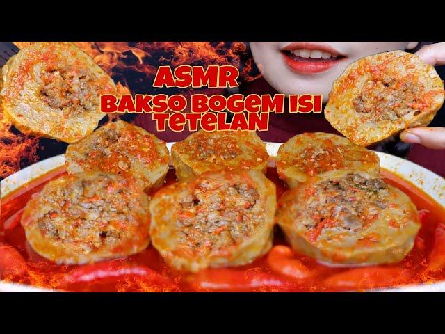 WADUHASMR BAKSO BOGEM ISI TETELAN DAGING KUAH LAHAR PEDESNYA GAK NGOTAK | Asmr Mukbang Indonesia