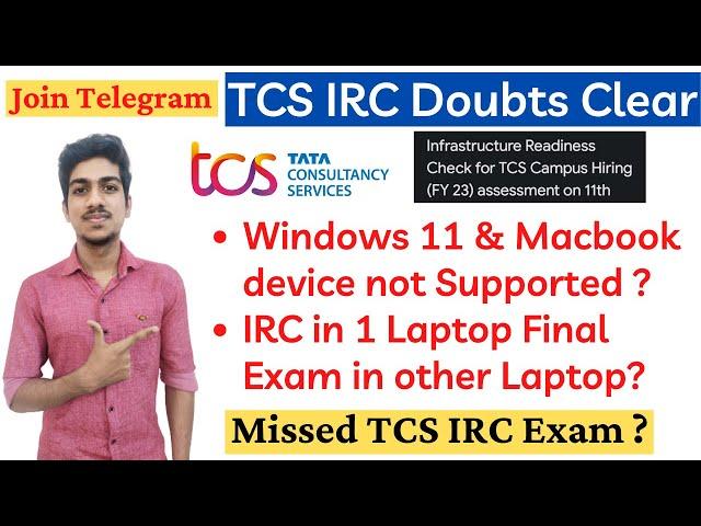 TCS Infrastructure Readiness Check Doubts | TCS IRC Test Missed | TCS Hiring Freshers 2023 Batch