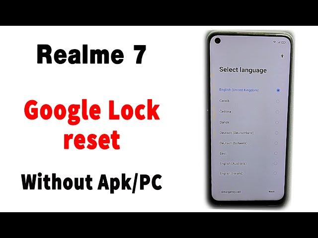 Realme 7 frp bypass 2023 | realme 7 Google lock remove without pc