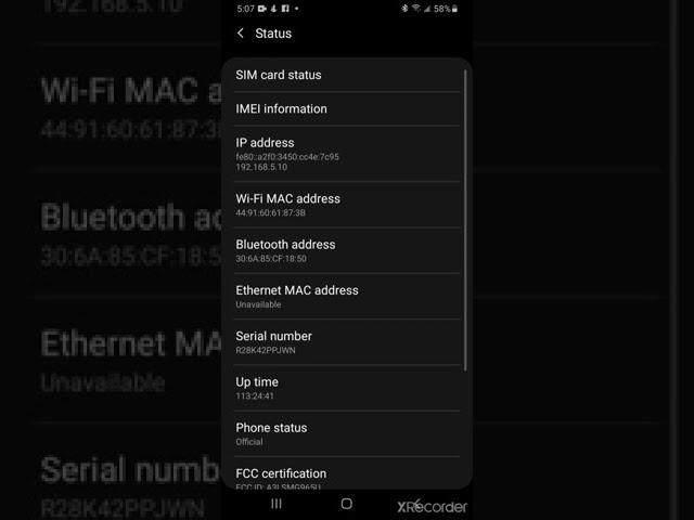 How to find phone wifi mac address?