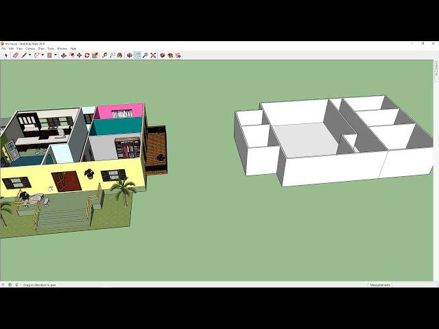 การเขียนแบบบ้านด้วยsketchup2016 part5_แปลนห้องน้ำและห้องซักล้าง