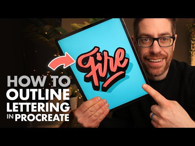 How to OUTLINE LETTERING in Procreate